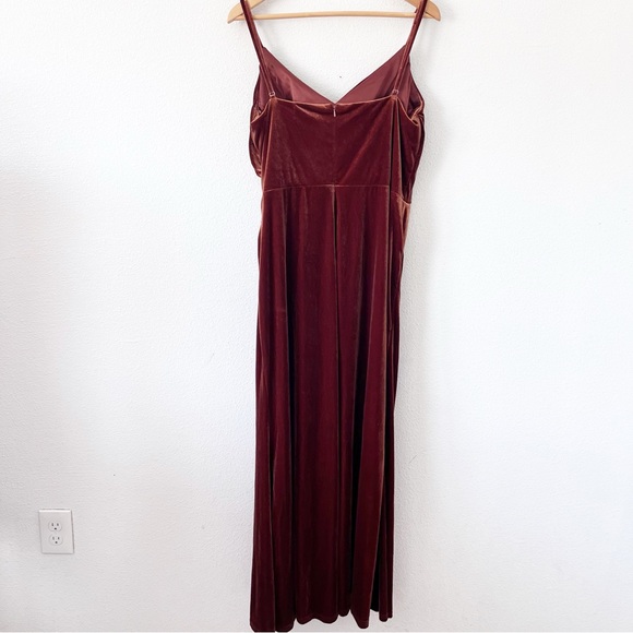 Revelry Sky Velvet Bridesmaid Maxi Dress in Terracotta - Picture 5 of 11